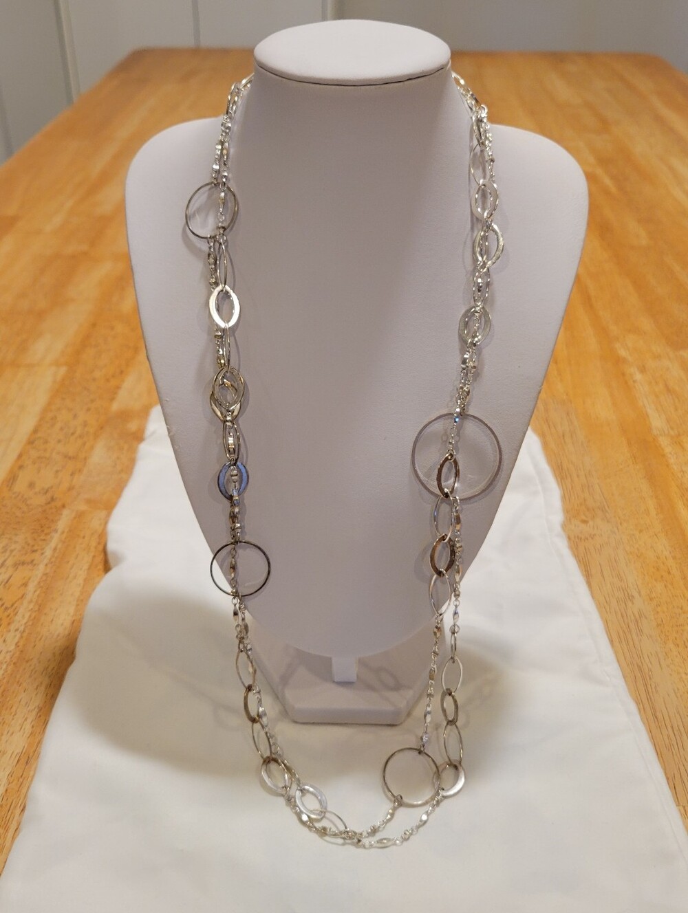 💍Silver Multi-Link Circle Station Long Necklace -